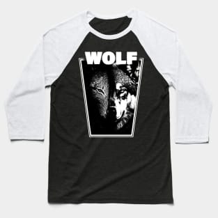 Angry Wolf Nature Baseball T-Shirt